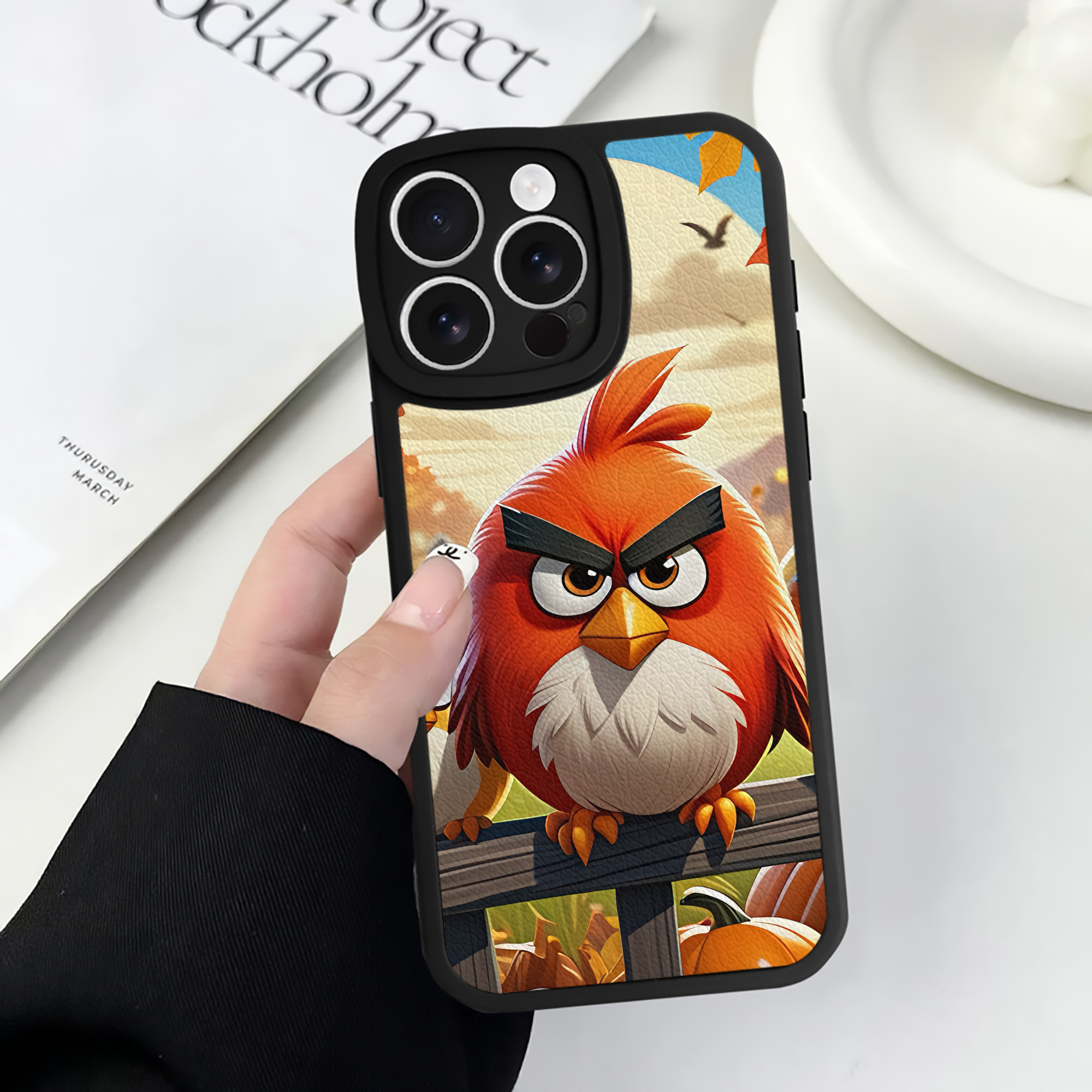 （画像用） Angry Birds アングリーバード 【iPhone 16シリーズ対応】シリコンスマホケース（レザー調） 材質：シリコン